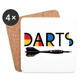 Darts,Darts Bunt - Coasters (set of 4) - white - Front