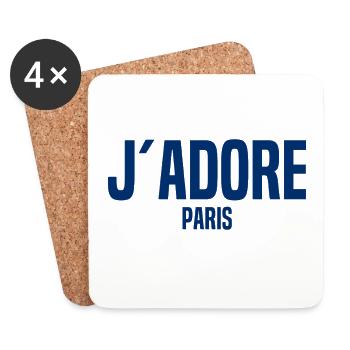 J´Adore Paris - I love Paris - France - Frankreich - Coasters (set of 4) - white - Front