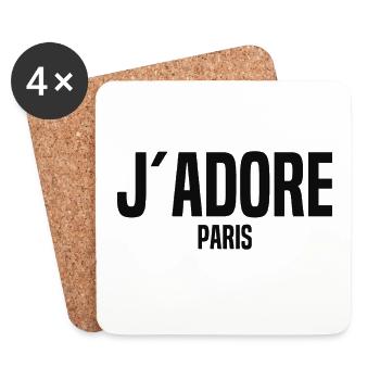 J´Adore Paris - I love Paris - France - Frankreich - Coasters (set of 4) - white - Front