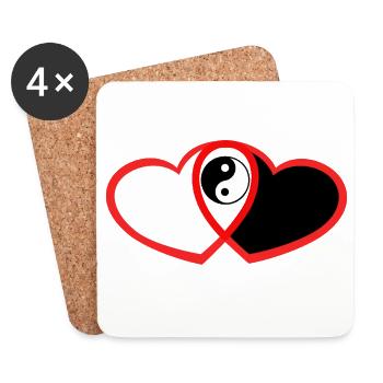 Amour sans être - Dessous de verre (lot de 4) - blanc - Devant