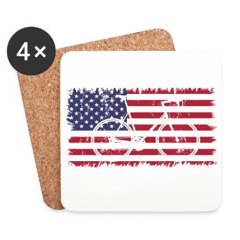 Cycling USA - Coasters (set of 4) - white - Front