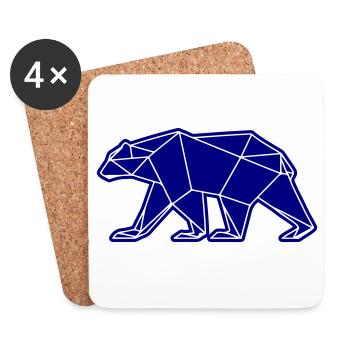 Eisbär Polar Bär Polygon Symbol - Untersetzer (4er-Set) - Weiß - Vorne