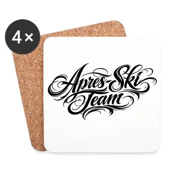 Lettrage de l’équipe Après Ski - Dessous de verre (lot de 4) - blanc - Devant