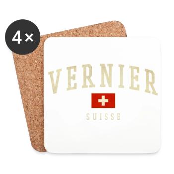 Vernier Suisse Emblème Vintage - Dessous de verre (lot de 4) - blanc - Devant