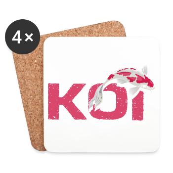Don't Be So Koi Funny Fish Pond Wordplay Humor - Coasters (set of 4) - white - Front