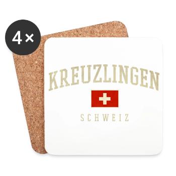Kreuzlingen Schweiz Emblem - Untersetzer (4er-Set) - Weiß - Vorne