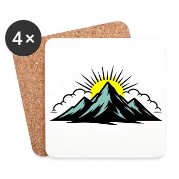 Mountains Clouds Peaks - Coasters (set of 4) - white - Front