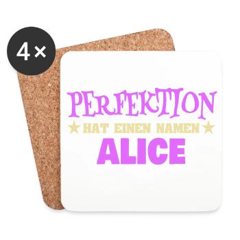 First name Alice - Coasters (set of 4) - white - Front