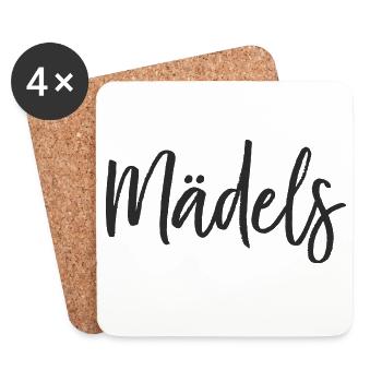Mädels Handlettering Design - Untersetzer (4er-Set) - Weiß - Vorne