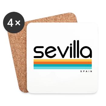 Séville - Espagne - Espagne - Espagne - Dessous de verre (lot de 4) - blanc - Devant