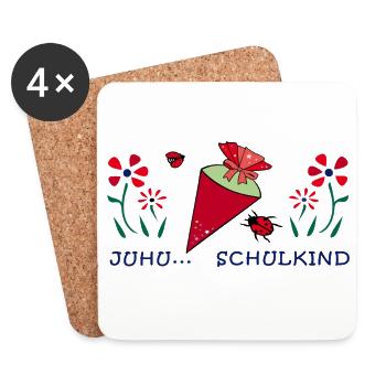 Yay schoolchild - Coasters (set of 4) - white - Front