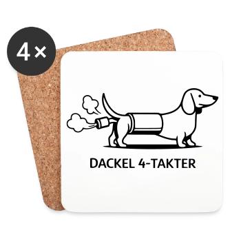 dackel viertakter gassi - Untersetzer (4er-Set) - Weiß - Vorne