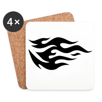 Flammes d’un feu - Dessous de verre (lot de 4) - blanc - Devant