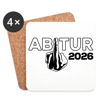 ABI 2026 Abitur du majeur - Don - Dessous de verre (lot de 4) - blanc - Devant