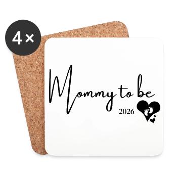 Maman qui sera en 2026 - Dessous de verre (lot de 4) - blanc - Devant