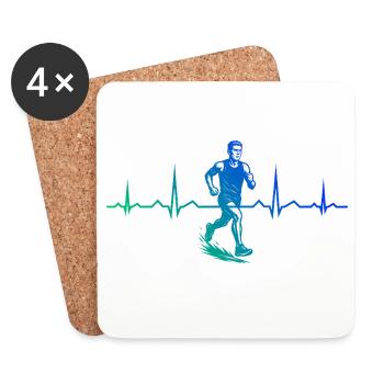 Design vintage de course pour la course - Dessous de verre (lot de 4) - blanc - Devant