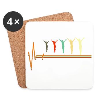 Diving Heartbeat Scuba Diver Pulse EKG - Coasters (set of 4) - white - Front