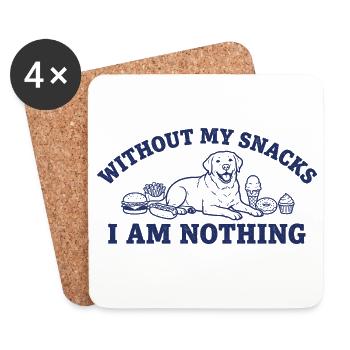 Snack Lover: Ohne Snacks bin ich nichts - Untersetzer (4er-Set) - Weiß - Vorne