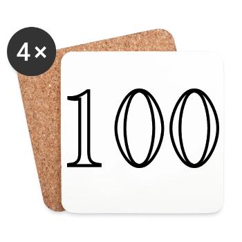 100. 100 YEARS. 100th ANNIVERSARY. BIRTHDAY 100 - Coasters (set of 4) - white - Front