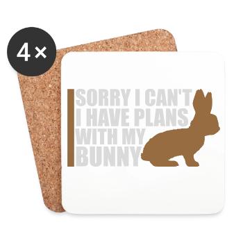 Sorry I Can't I Have Plans With My Bunny Hase Logo - Untersetzer (4er-Set) - Weiß - Vorne