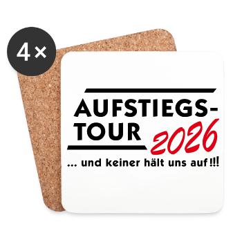 Aufstiegstour 2026 - Untersetzer (4er-Set) - Weiß - Vorne