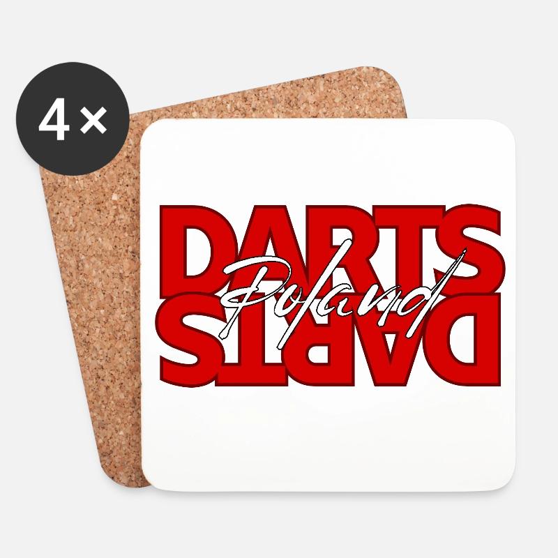 Darts Polen Logo - Untersetzer (4er-Set) - Weiß
