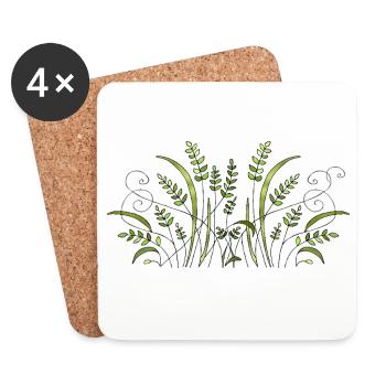Fleur - Dessous de verre (lot de 4) - blanc - Devant