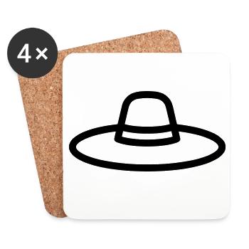 chapeau mexicain - Dessous de verre (lot de 4) - blanc - Devant