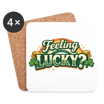Feeling Lucky Shamrock Logo - Untersetzer (4er-Set) - Weiß - Vorne