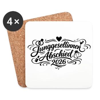 Junggesellinnenabschied 2026 Jga - Untersetzer (4er-Set) - Weiß - Vorne