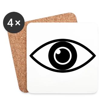 Auge - Untersetzer (4er-Set) - Weiß - Vorne