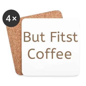But First Coffee Minimalist Aesthetic Design - Dessous de verre (lot de 4) - blanc - Devant