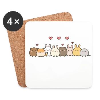 FunnyBunny - Coasters (set of 4) - white - Front