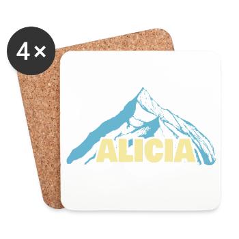 Geschenk für Alicia - Untersetzer (4er-Set) - Weiß - Vorne