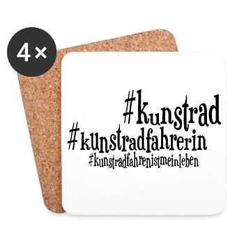 Kunstrad, Kunstradfahren, Hallenradsport - Untersetzer (4er-Set) - Weiß - Vorne