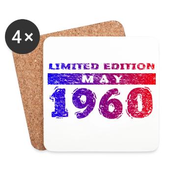 66. Geburtstag Limited Edition 05/1960 - Untersetzer (4er-Set) - Weiß - Vorne