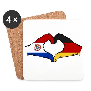 Germany Paraguay Flag Heart - Coasters (set of 4) - white - Front