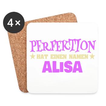 Perfektion hat einen Namen: Alisa - Untersetzer (4er-Set) - Weiß - Vorne