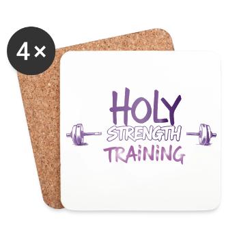 Holy Strength Training Christian Design d’entraînement - Dessous de verre (lot de 4) - blanc - Devant