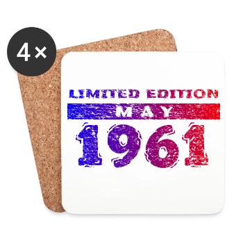 65. Geburtstag Limited Edition 05/1961 - Untersetzer (4er-Set) - Weiß - Vorne
