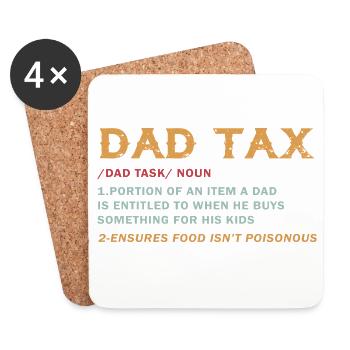 Taxe sur les pères : fardeau des cadeaux pour enfants - Dessous de verre (lot de 4) - blanc - Devant