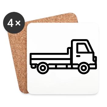 Lkw - Untersetzer (4er-Set) - Weiß - Vorne