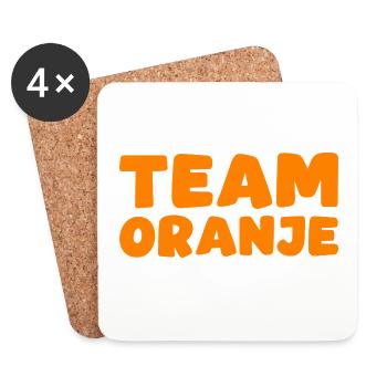 Team Oranje - Nederland - Netherlands Niederlande - Untersetzer (4er-Set) - Weiß - Vorne