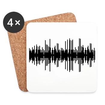 Piste audio - Dessous de verre (lot de 4) - blanc - Devant