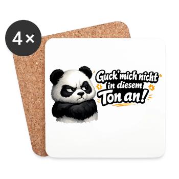 Guck mich nicht in diesem Ton an! Panda - Untersetzer (4er-Set) - Weiß - Vorne