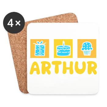 Arthur en cadeau - Dessous de verre (lot de 4) - blanc - Devant
