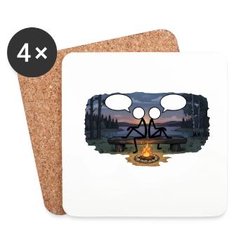 Savo Guys Duo 17 Friends' Evening by the Campfire - Coasters (set of 4) - white - Front