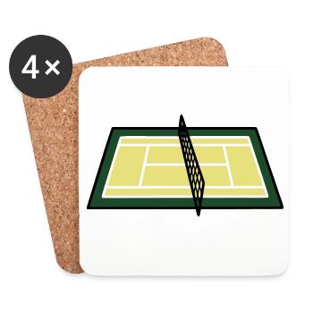 Tennisplatz Court Netz Geometrisch - Untersetzer (4er-Set) - Weiß - Vorne