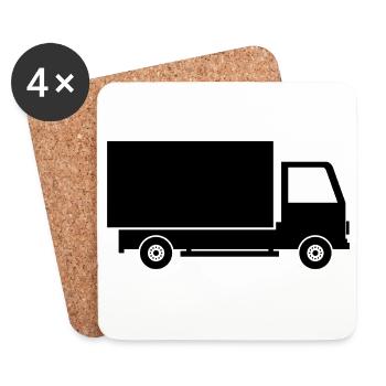 Camion de livraison - Dessous de verre (lot de 4) - blanc - Devant