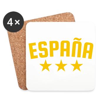 Spanien 3 Sterne Design Gelb - Untersetzer (4er-Set) - Weiß - Vorne